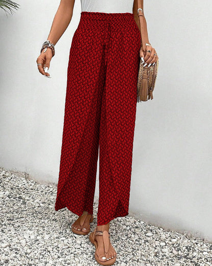 Pantalon à imprimé géométrique pour femme
