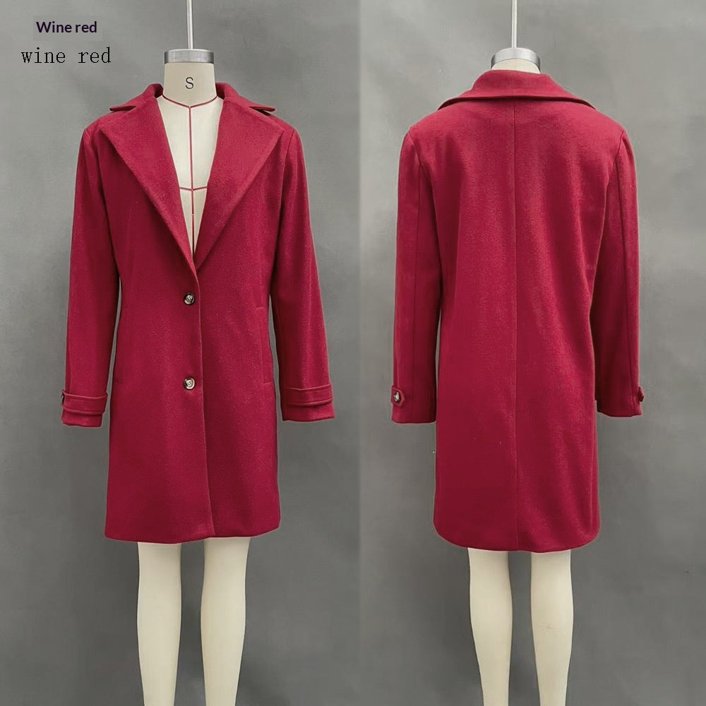 Manteau mi-long femme a revers - Retro et chic