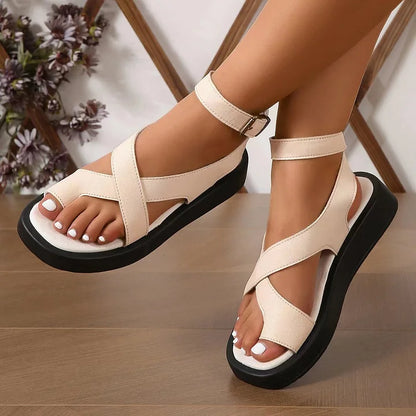 Sandales gladiateur à semelle épaisse premium élégantes femmes – Chaussures d’été durables confortables et de soutien