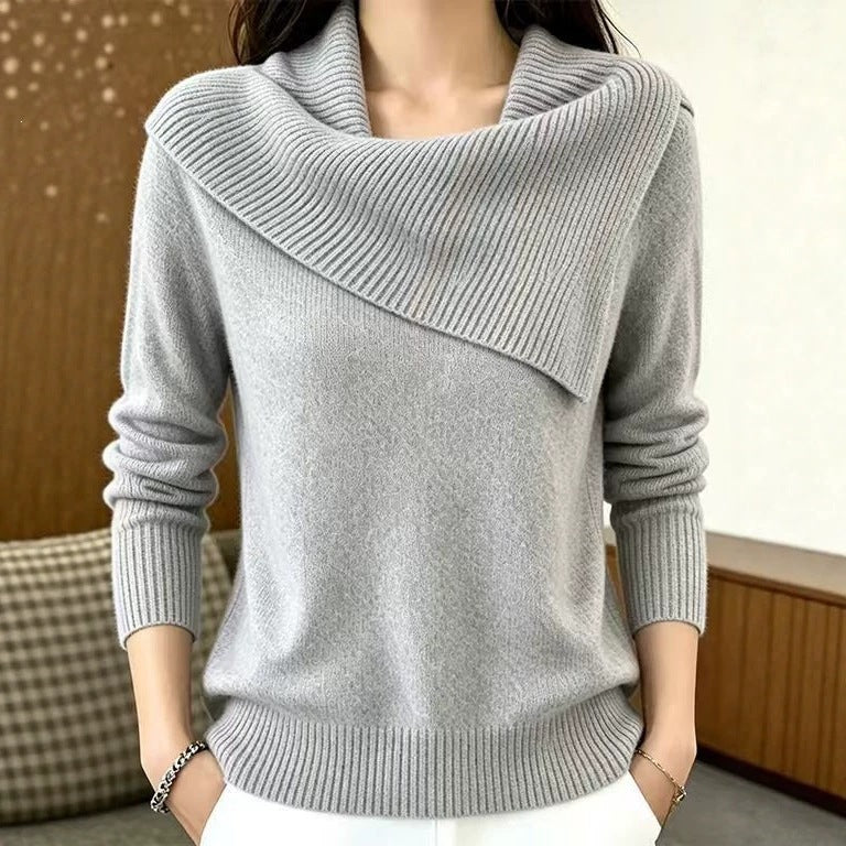 Pullover da donna casual con colletto rovesciato: comodo e versatile