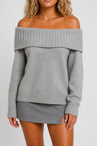 Pull femme manches longues maille unie - Doux et polyvalent