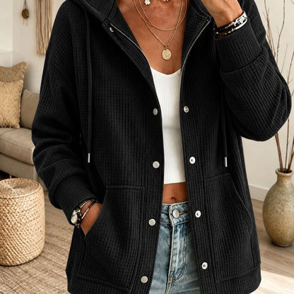 Cardigan da donna con cappuccio e coulisse - Casual e confortevole