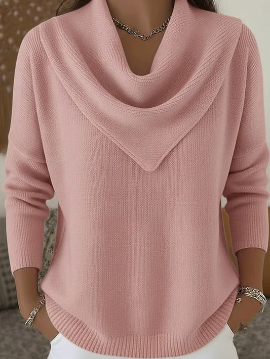Pull maille côtelée à col large - Élégant et doux