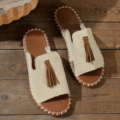 Sandales bohèmes vintage à franges pour femmes