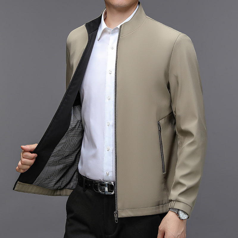 Veste légère homme à col montant et poches latérales – Bomber décontracté idéal pour le printemps et l'automne