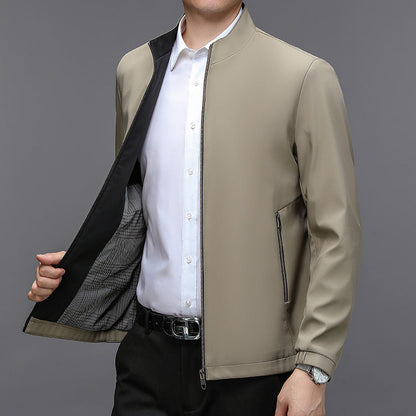 Veste légère homme à col montant et poches latérales – Bomber décontracté idéal pour le printemps et l'automne