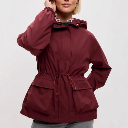Lightweight women's hooded jacket with drawstring - Practical and casual