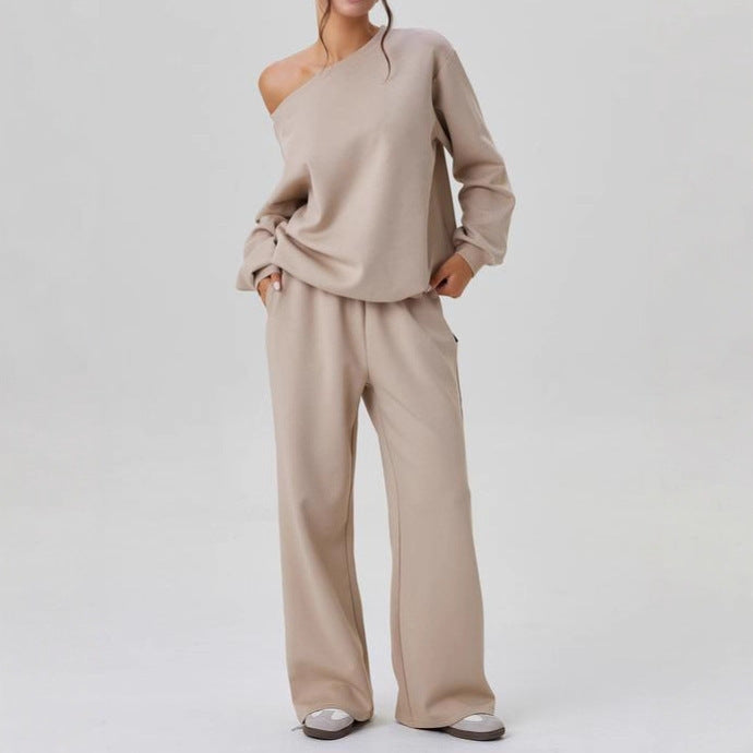 Ensemble Deux Pièces Femme Décontracté – Style Sport Chic Épaules Dénudées