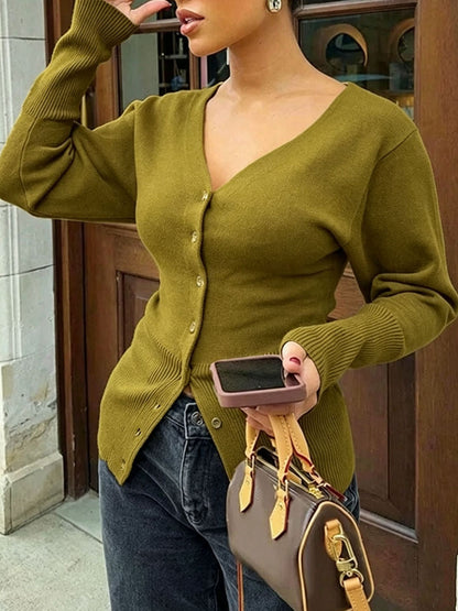 Haut en maille femme col V - Ajuste et doux