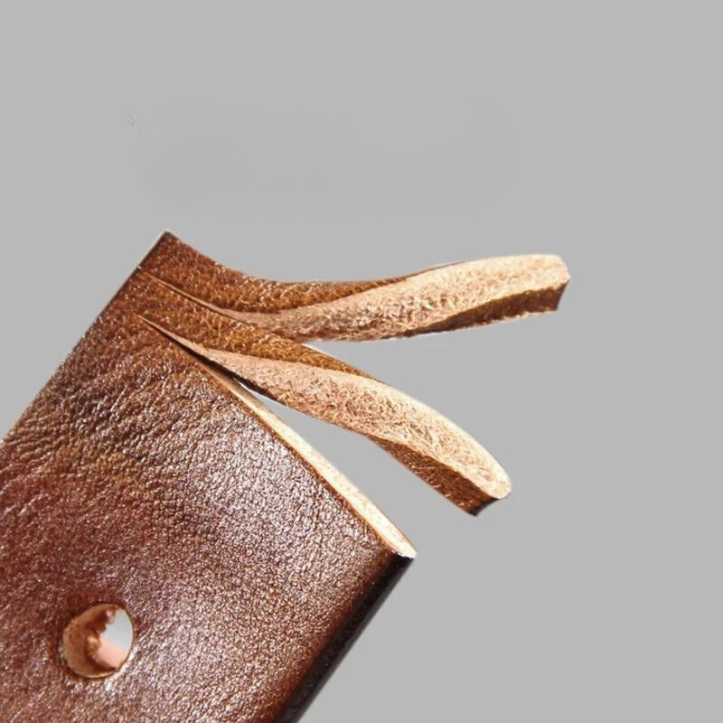Men's genuine cowhide leather belt – Handmade belt with solid brass buckle for jeans and trousers