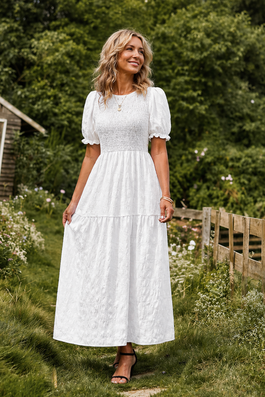 Robe maxi femme à manches bouffantes – Style élégant et féminin
