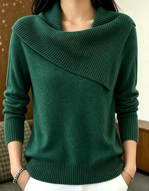 Pullover da donna casual con colletto rovesciato: comodo e versatile