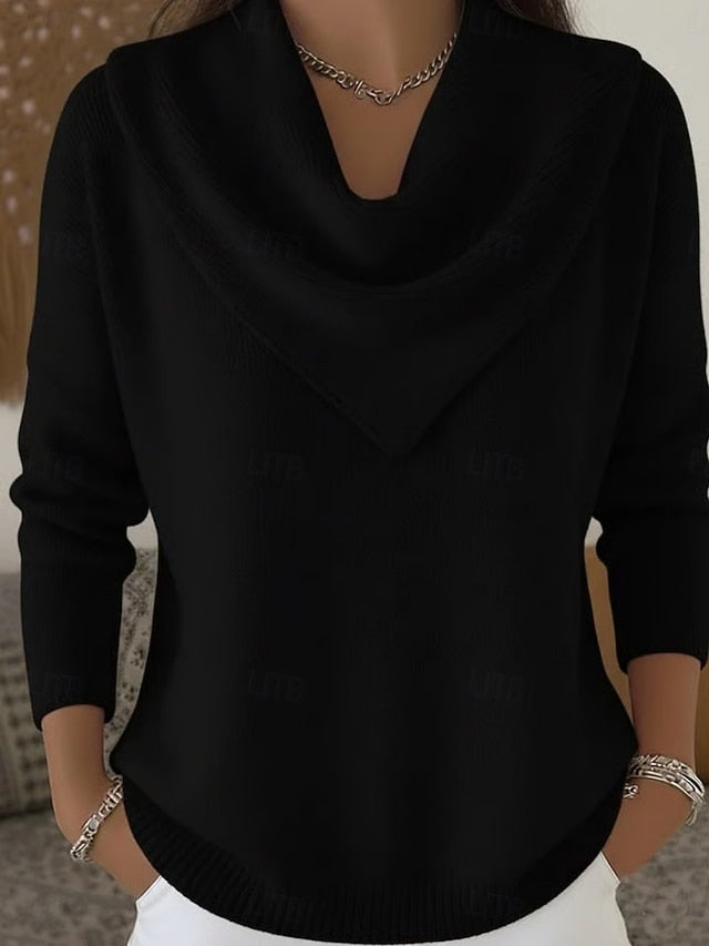 Jersey de punto acanalado con cuello amplio - Elegante y suave