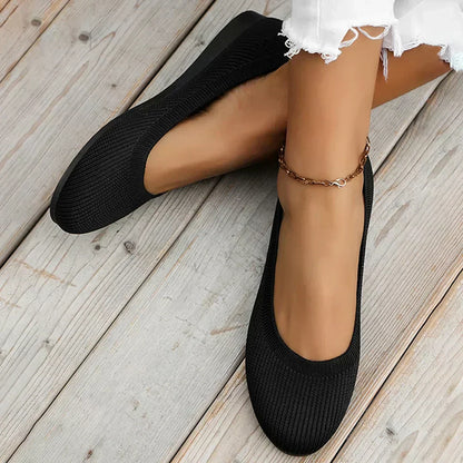 Chaussures Plates Femme Antidérapantes en Maille Légère – Confort Respirant pour Travail et Marche