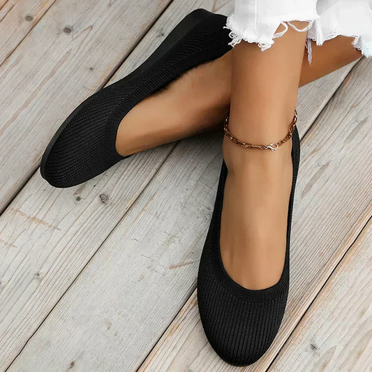 Chaussures Plates Femme Antidérapantes en Maille Légère – Confort Respirant pour Travail et Marche