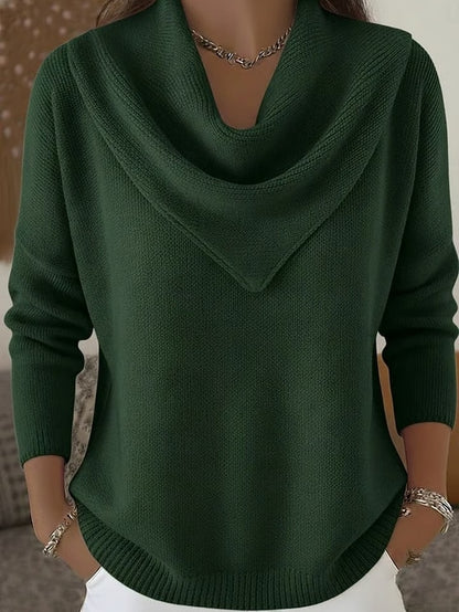 Jersey de punto acanalado con cuello amplio - Elegante y suave