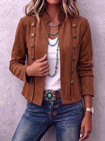 Chaqueta de mujer de cuero sintético con diseño patchwork - Vintage y casual