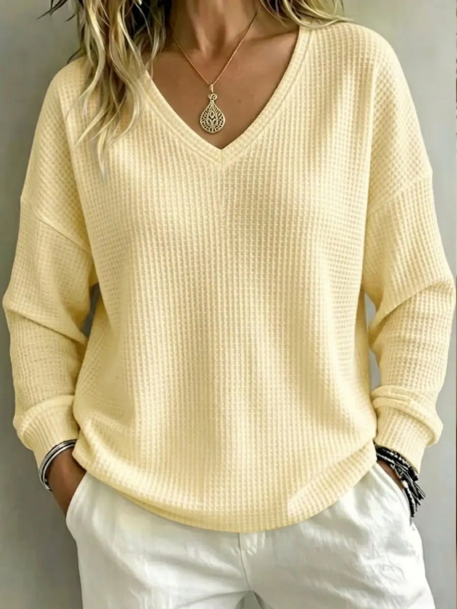 Pullover casual con scollo a V da donna – Uno stile casual e confortevole per tutti i giorni
