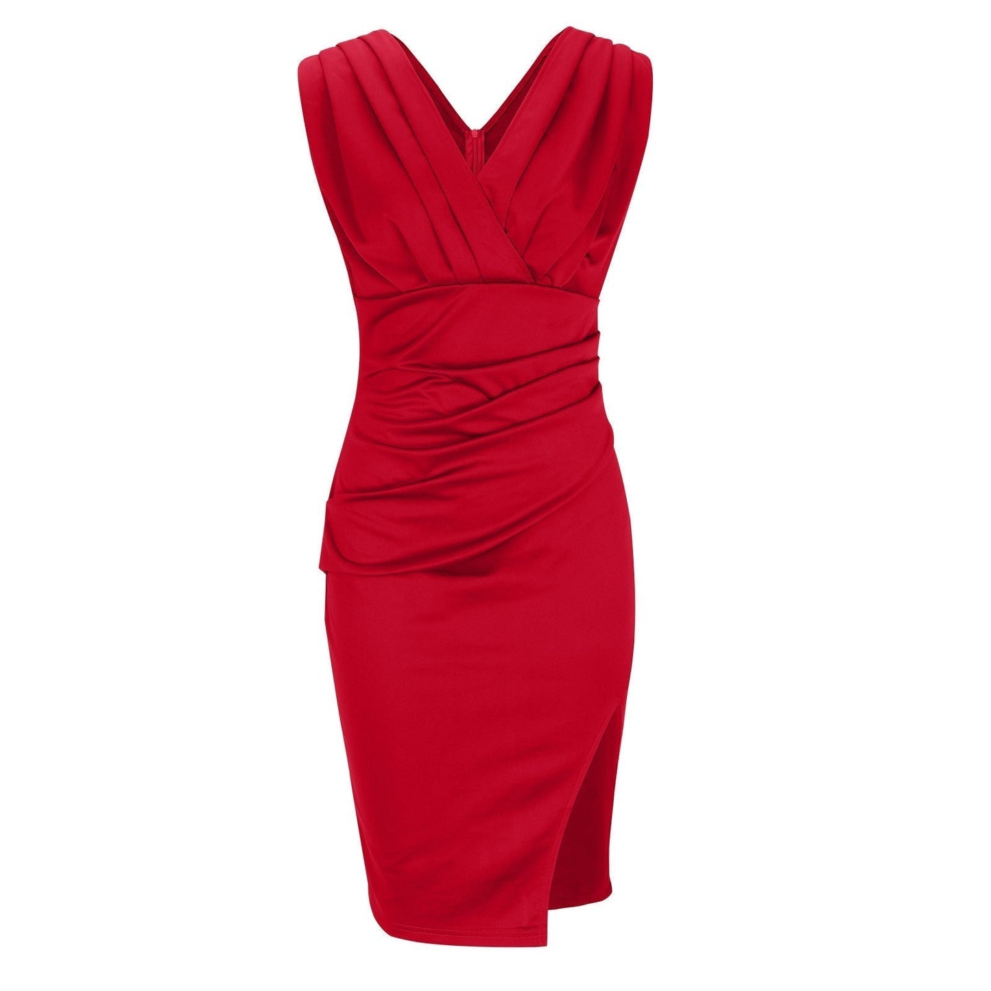 Femmes col en V Cocktail Mariage Invitées midi robe - Elégante, Flatteuse