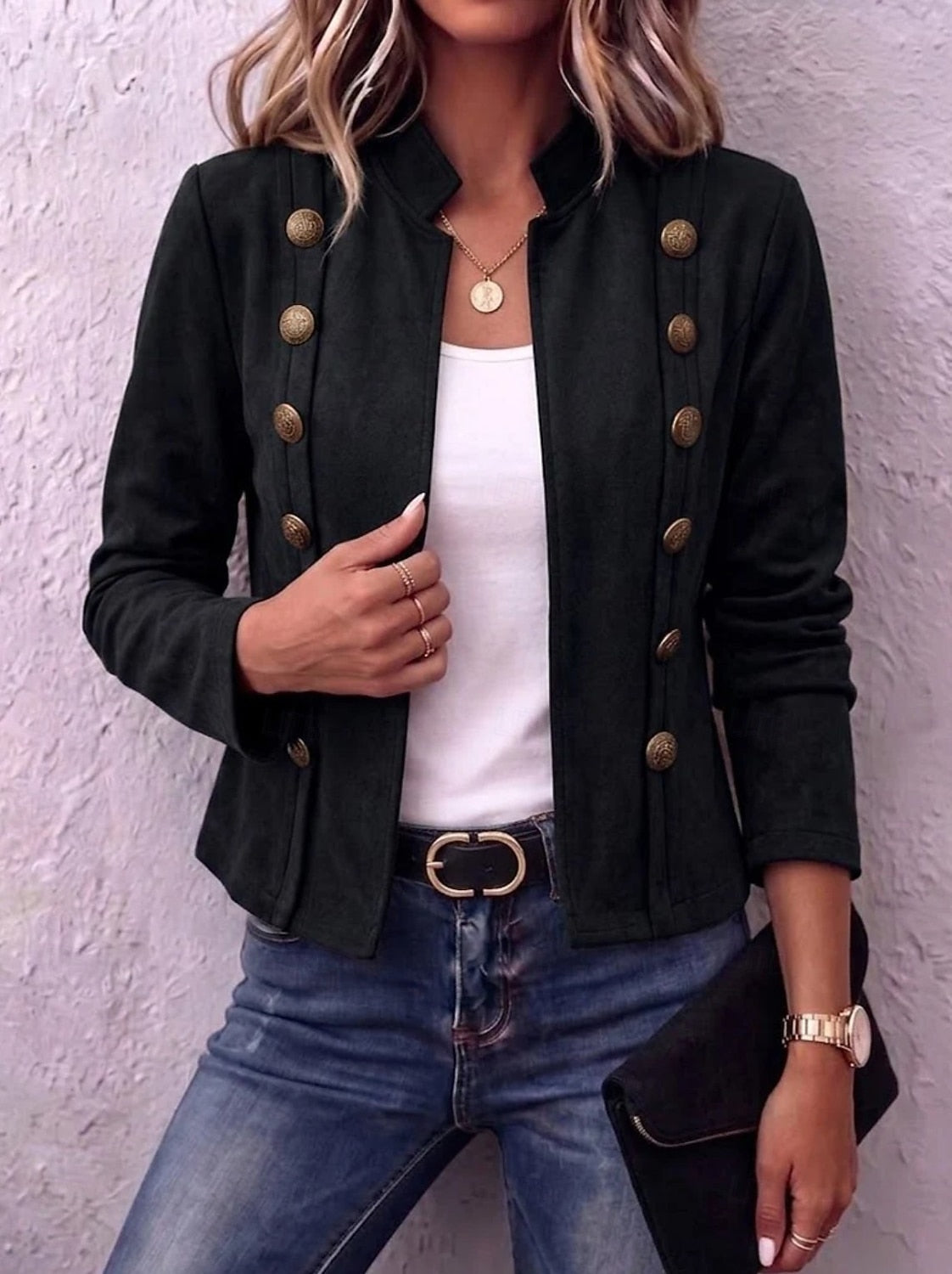 Chaqueta de mujer de cuero sintético con diseño patchwork - Vintage y casual