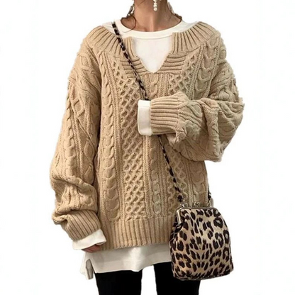 Pull epais femme torsade - Chaud et decontracte