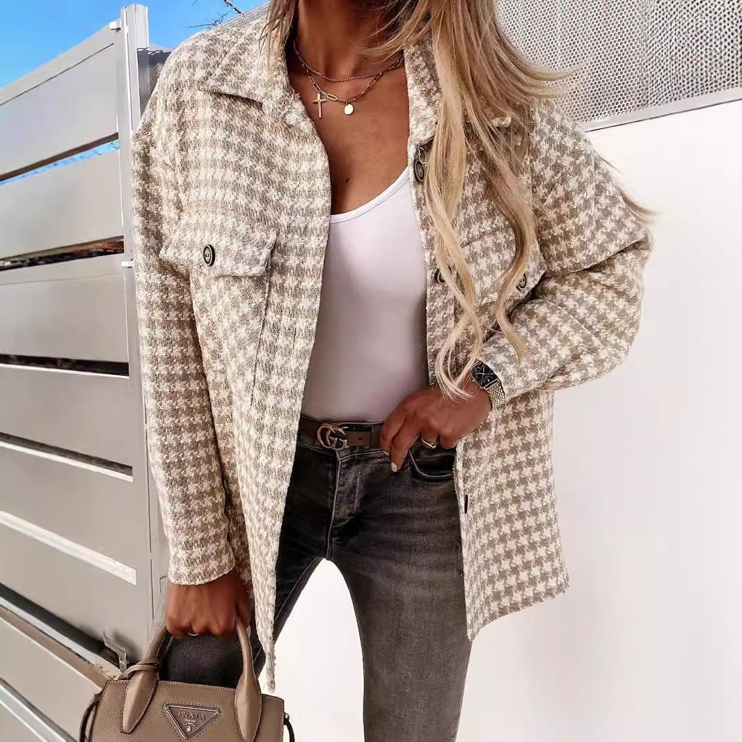Cappotto da donna in lana pied-de-poule - Chic e strutturato