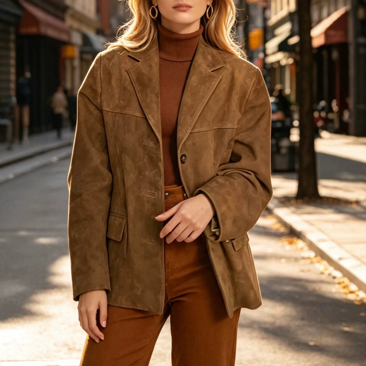Manteau femme retro a poches - Ample et elegant