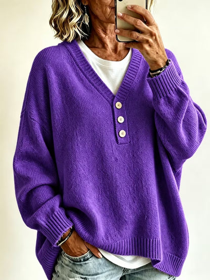 Women’s Solid-Colored Casual Sweater – Soft, Comfortable Everyday Style