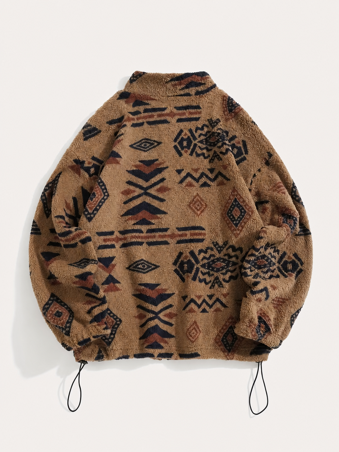 Chaqueta bomber de borreguito para mujer con motivo azteca - Cálida y moderna