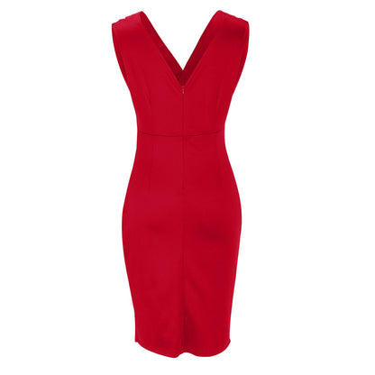 Femmes col en V Cocktail Mariage Invitées midi robe - Elégante, Flatteuse