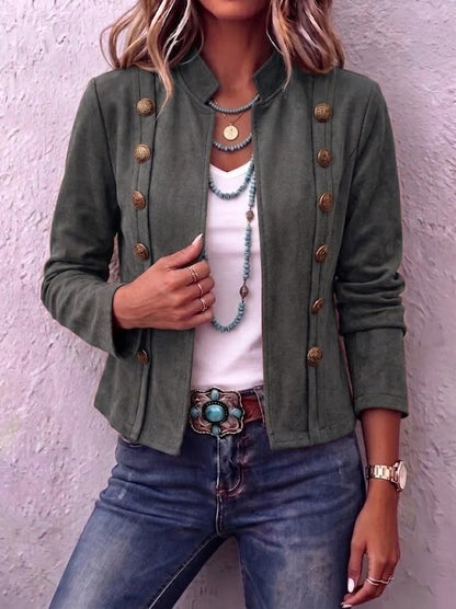 Chaqueta de mujer de cuero sintético con diseño patchwork - Vintage y casual