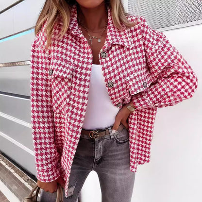 Cappotto da donna in lana pied-de-poule - Chic e strutturato