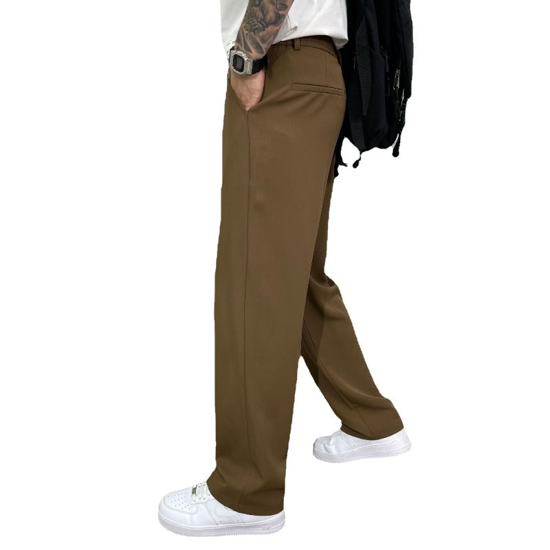 Pantalon Homme Élégant à Jambes Larges – Pantalon de Costume Oversize