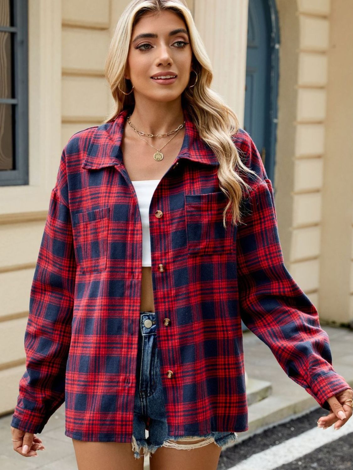 Chemise à carreaux à manches longues pour femme – Style décontracté et confortable au quotidien