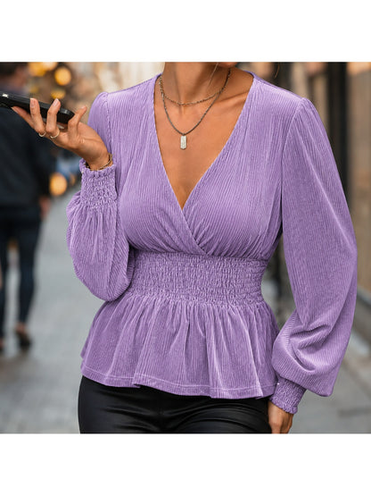 Flowy Long-Sleeve Blouse for Women – Chic and Lightweight