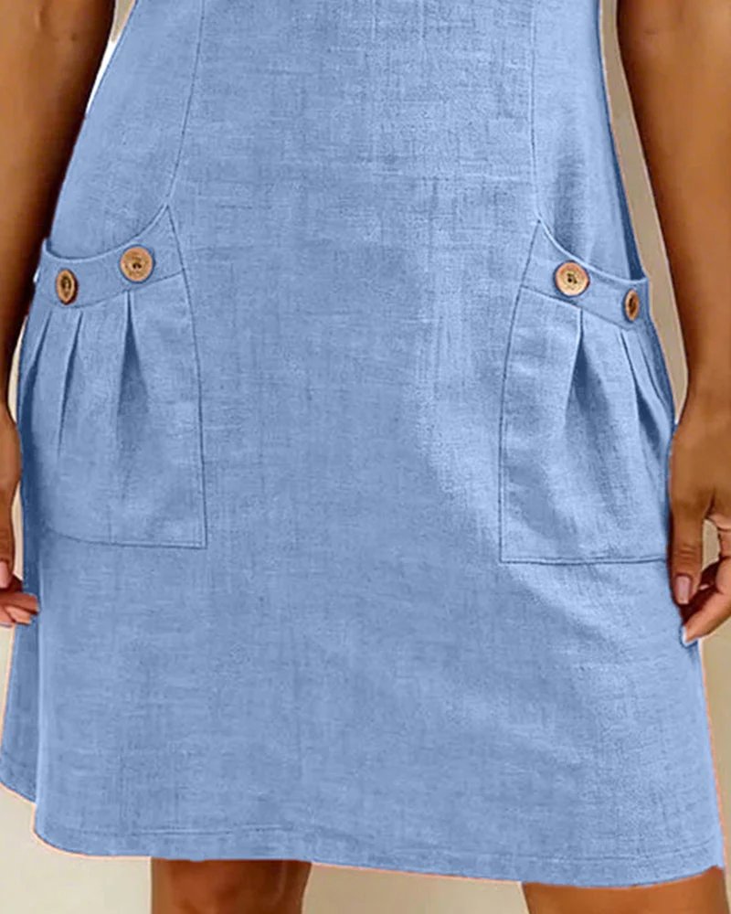 Women's A-line dress with short sleeves - Practical and elegant