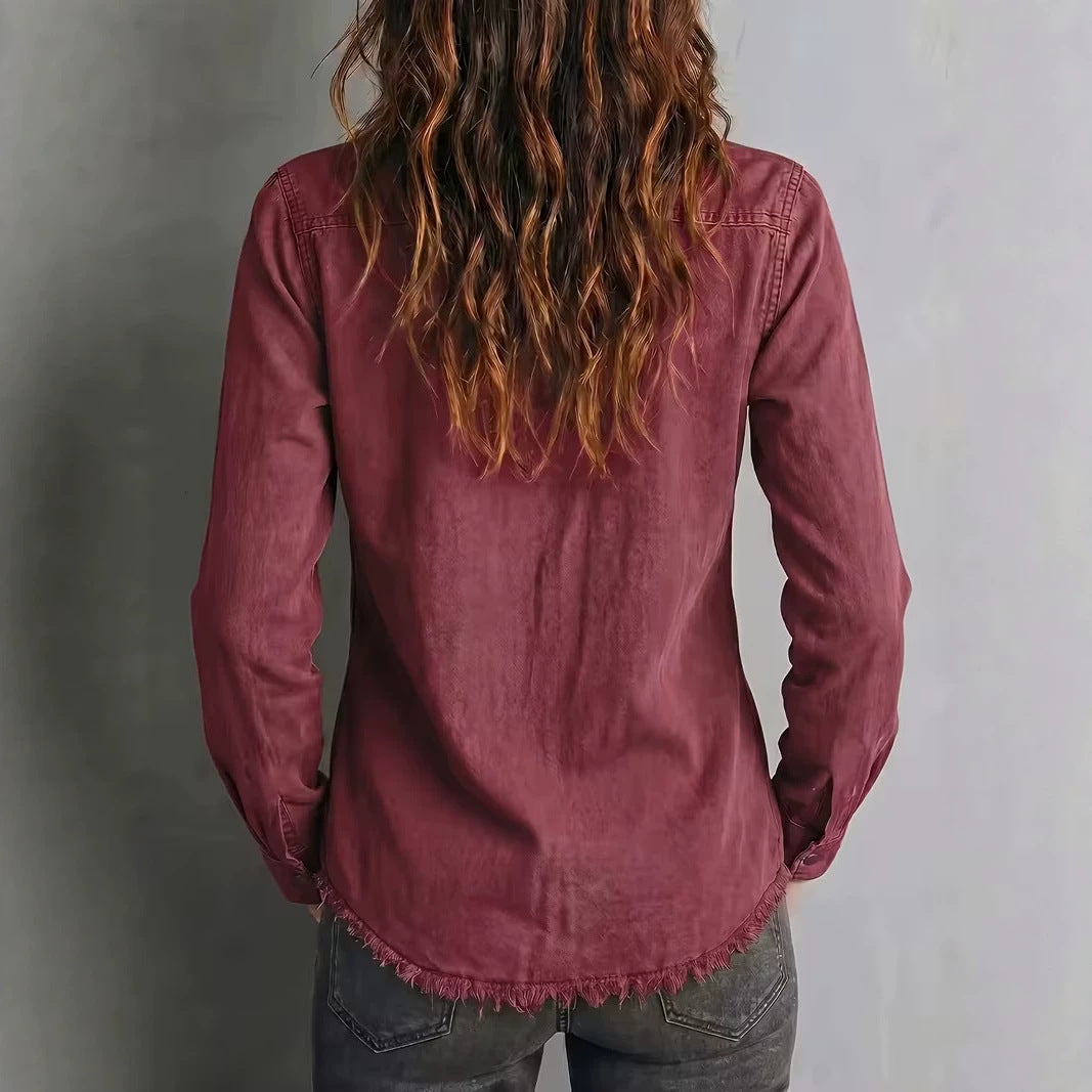 Chemise western femme a franges - Retro et originale