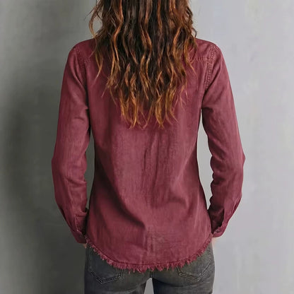 Chemise western femme a franges - Retro et originale