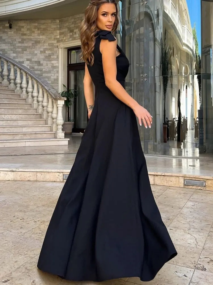 Robe maxi femme de gala a coupe fluide - Elegante et habillee