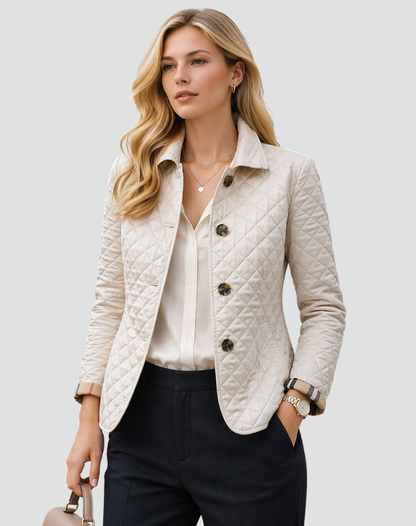 Veste femme matelassee a col et boutons - Elegante et pratique
