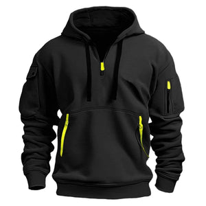 Half-Zip Casual Elegant Hooded Sweatshirt for Men – Comfortable