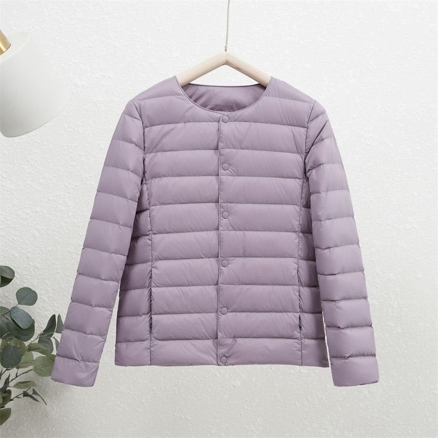 Veste légère isolante pour femme – Vêtement intérieur court à col rond