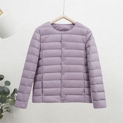 Veste légère isolante pour femme – Vêtement intérieur court à col rond