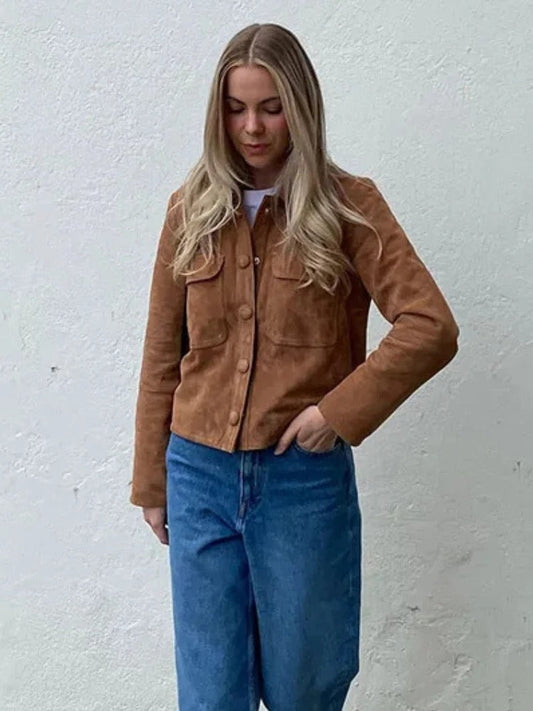 Veste élégante en daim pour femme - Vêtements d'extérieur stylés