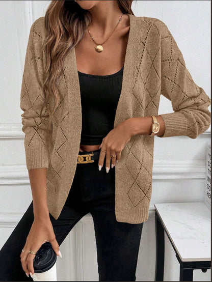 Gennembrudt cardigan til kvinder med lange ærmer – Let og elegant