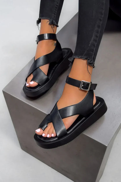 Sandales gladiateur à semelle épaisse premium élégantes femmes – Chaussures d’été durables confortables et de soutien