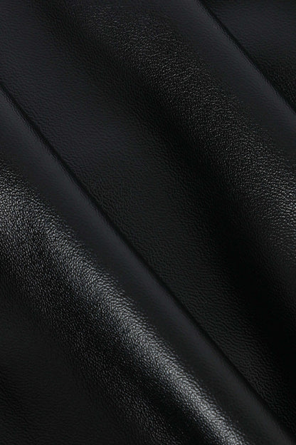 Jupe Midi en Faux Cuir pour Femme – Bodycon Élégant Asymétrique à Motif Tressé