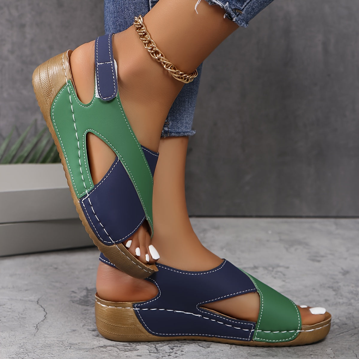 Sandales Plateforme Ouvertes Femme – Chaussures Confort à Semelle Amortie