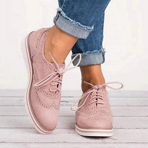 Women's Brogue Lace-Up Sneakers – Elegant and Comfortable