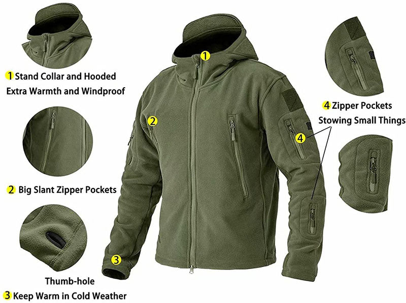 Veste Polaire Homme Coupe-Vent – Extérieur Zippé Confortable